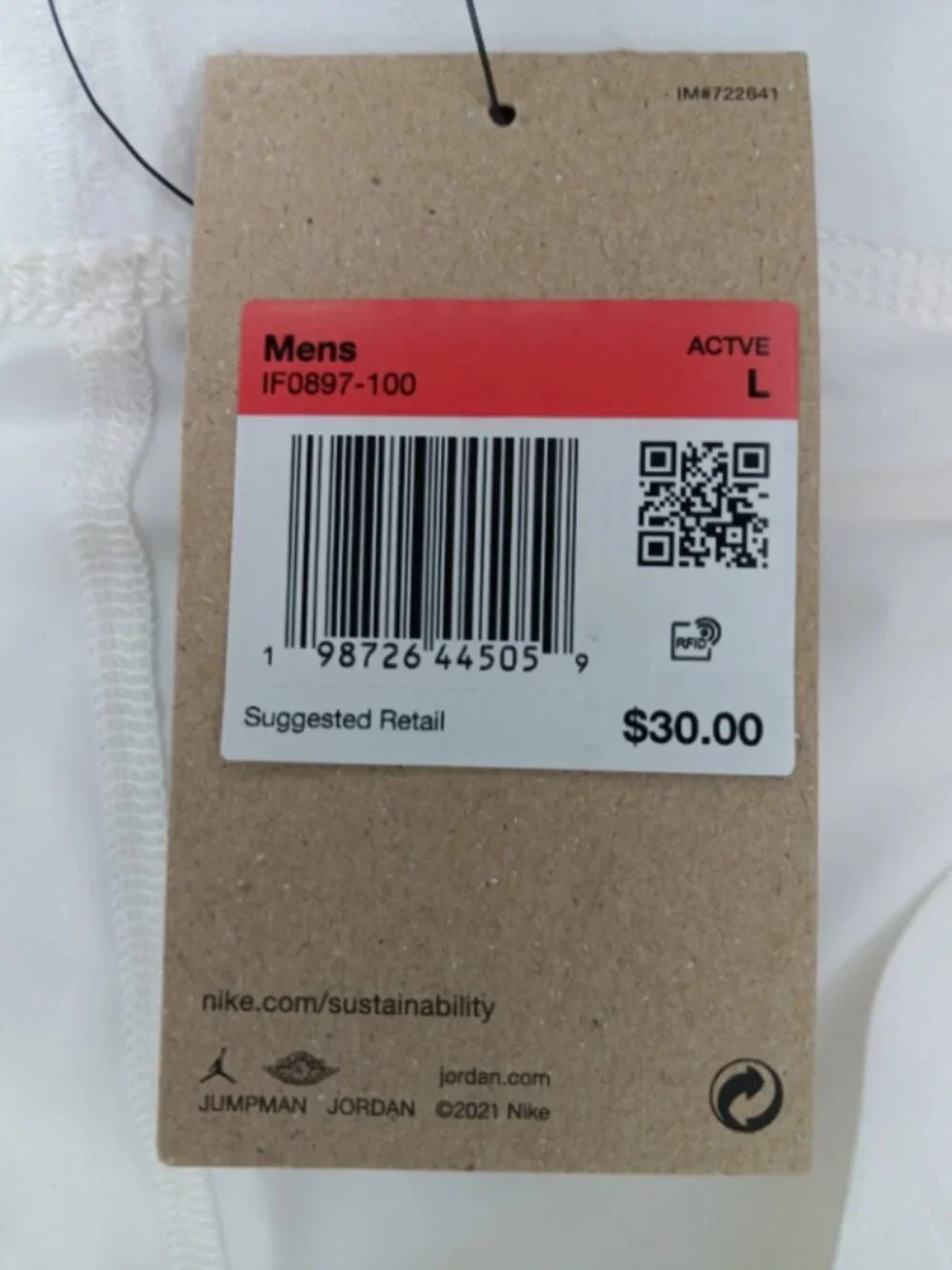 Jordan Sport Essentials Dri-FIT Shorts Men Large White If0897-100 NWT